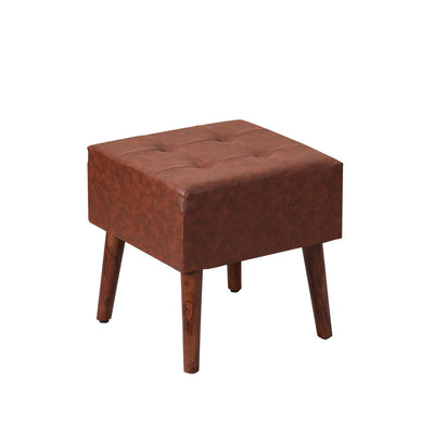 Axel Faux Leather Tufted Wooden Stools
