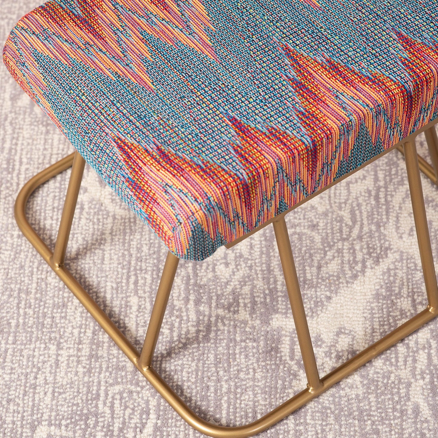 Crest Jacquard Metallic Stools
