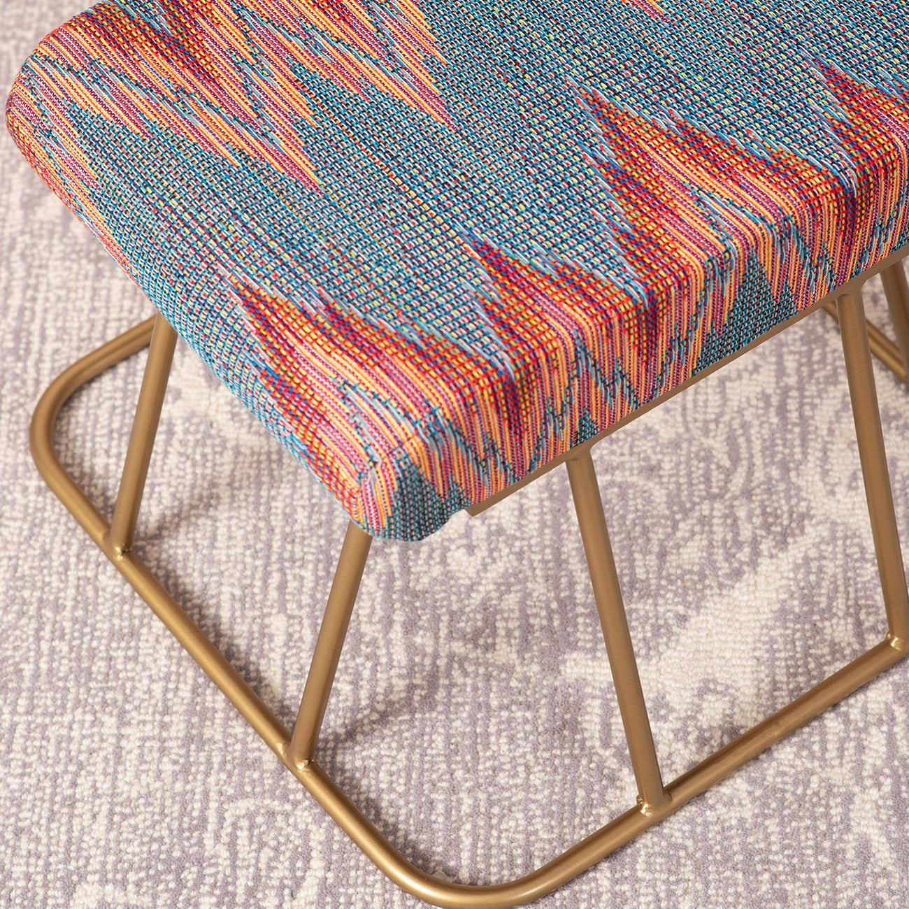 Crest Jacquard Metallic Stools