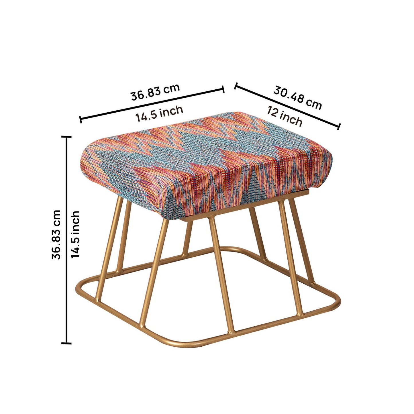 Crest Jacquard Metallic Stools