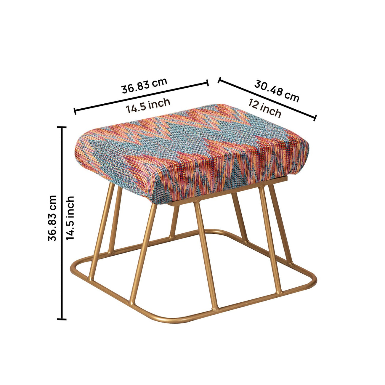 Crest Jacquard Metallic Stools