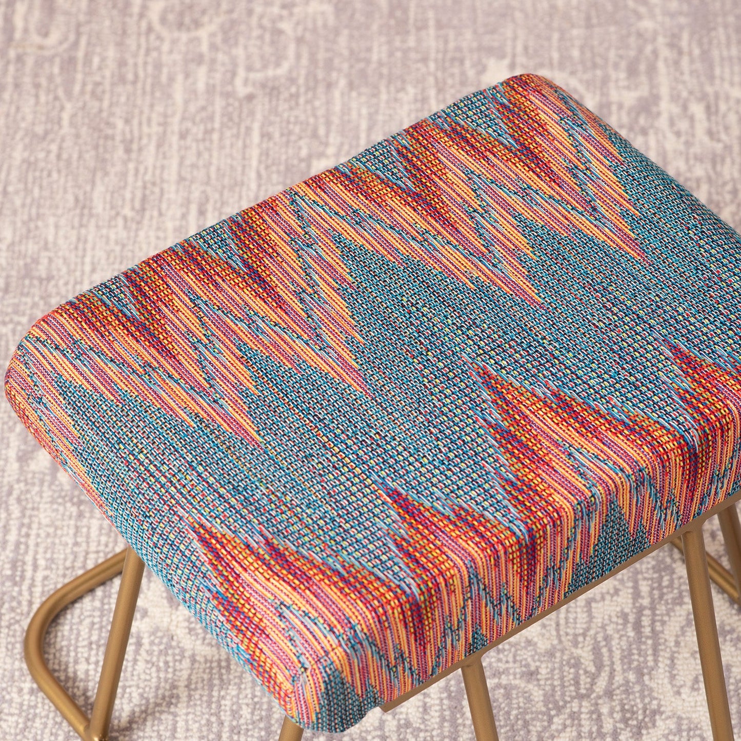 Crest Jacquard Metallic Stools