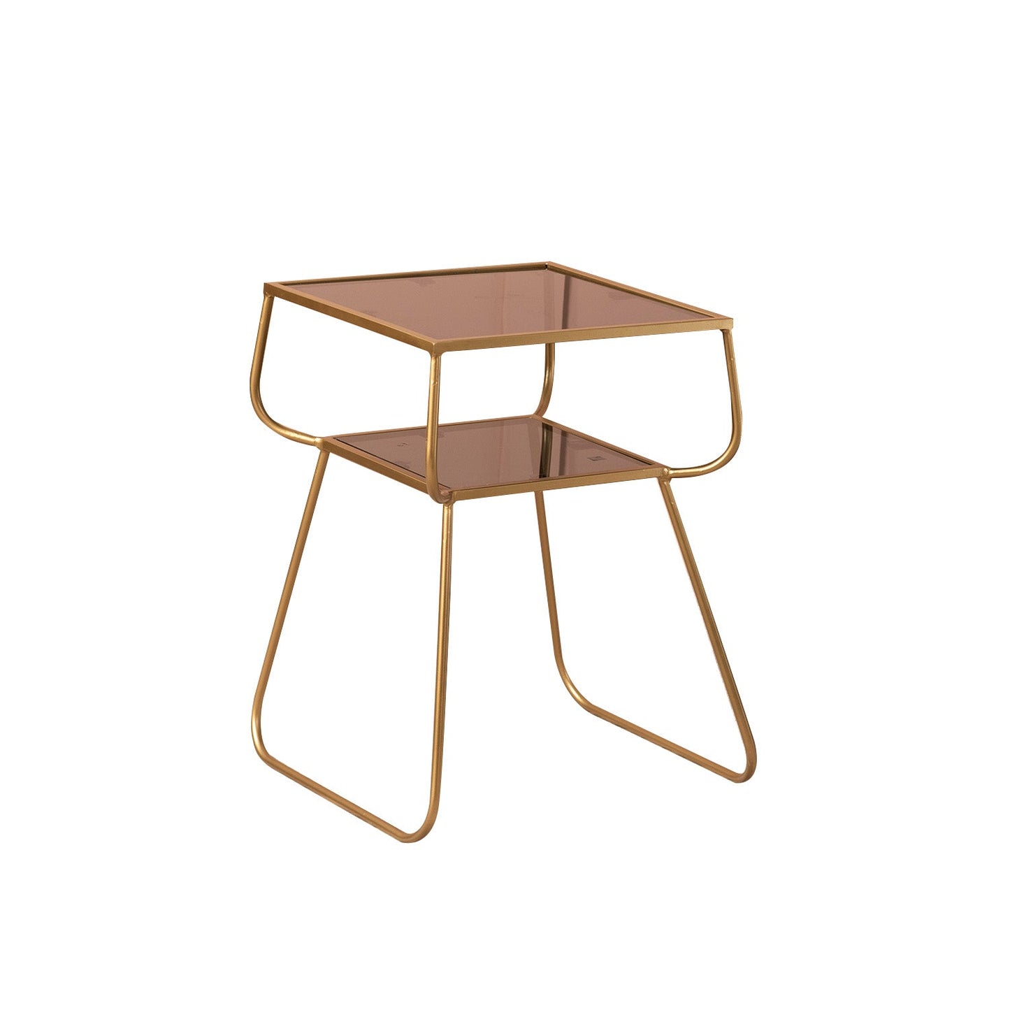 Contemporary Metallic tiered End Table