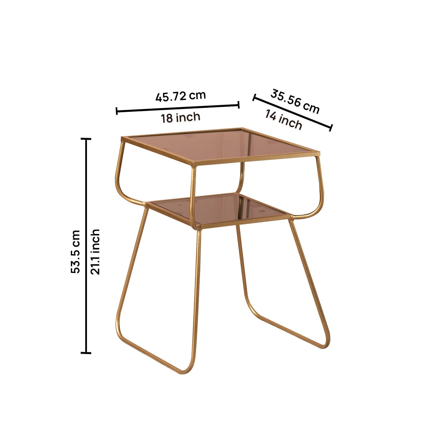 Contemporary Metallic tiered End Table