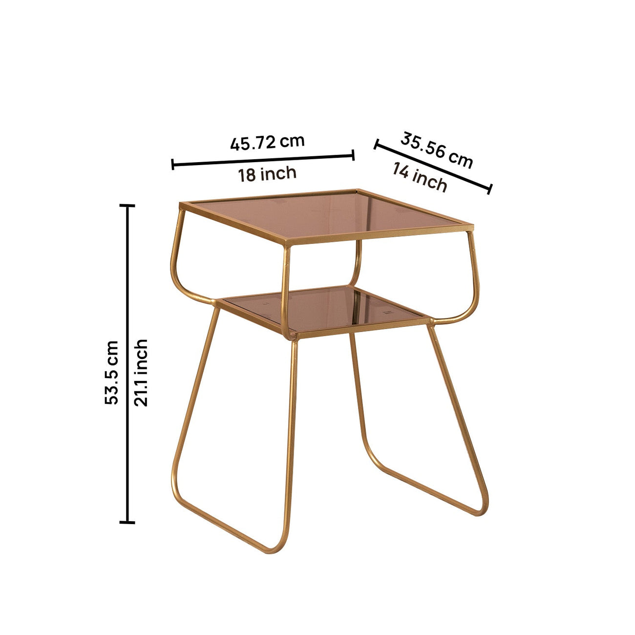 Contemporary Metallic tiered End Table