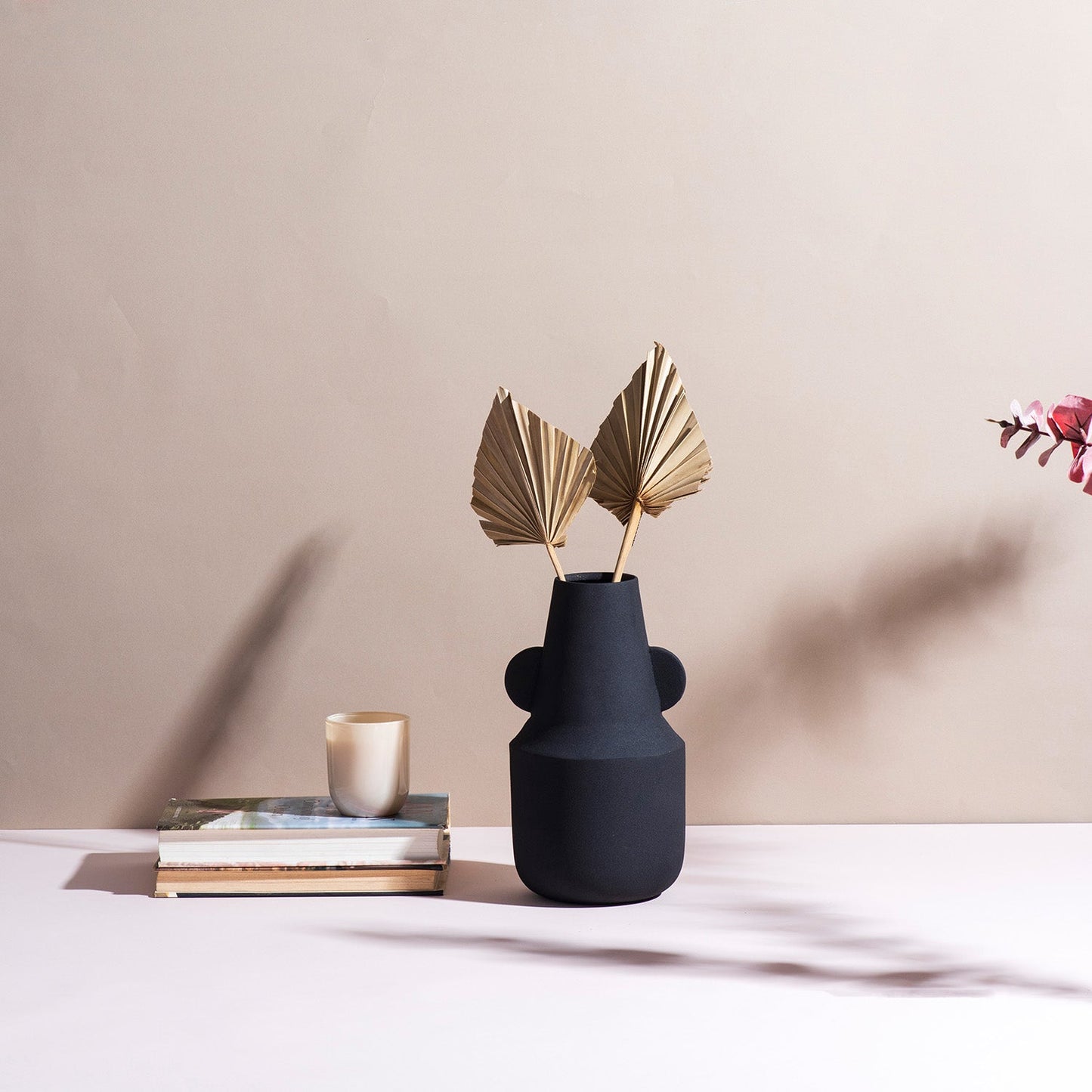 Luxurious Sage Black Metallic Vase