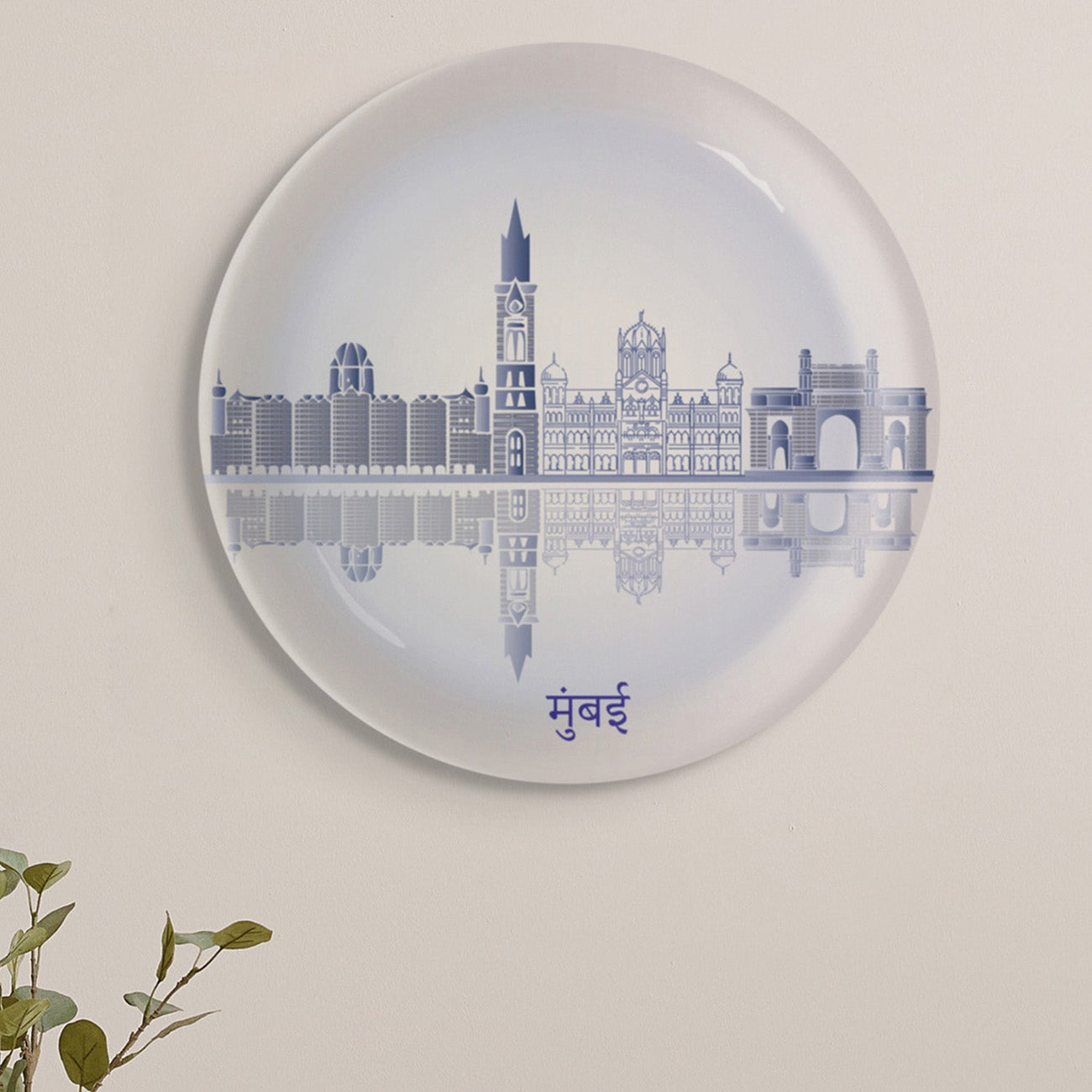 Urban Dreamscapes: Cityscape collage Artistry porcelain Wall Plates Set of 4