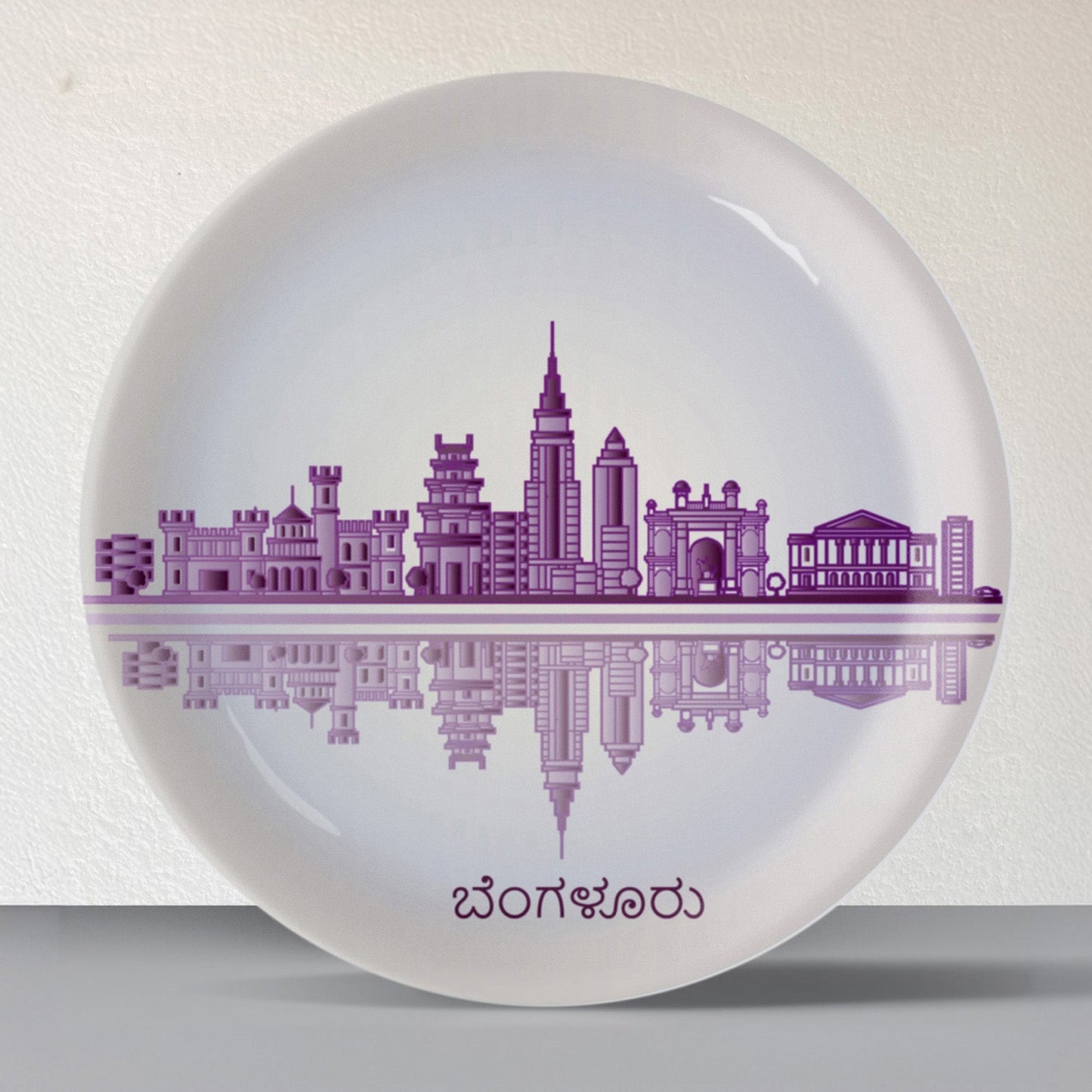 Urban Dreamscapes: Cityscape collage Artistry porcelain Wall Plates Set of 4