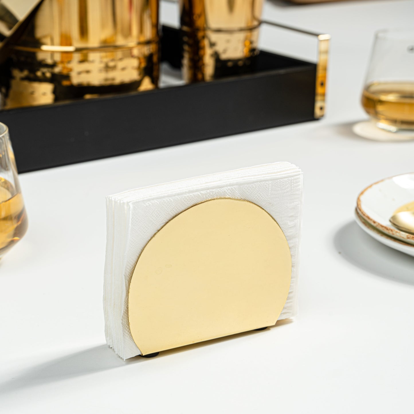 Gleam Rectangle Napkin Holder - Gold