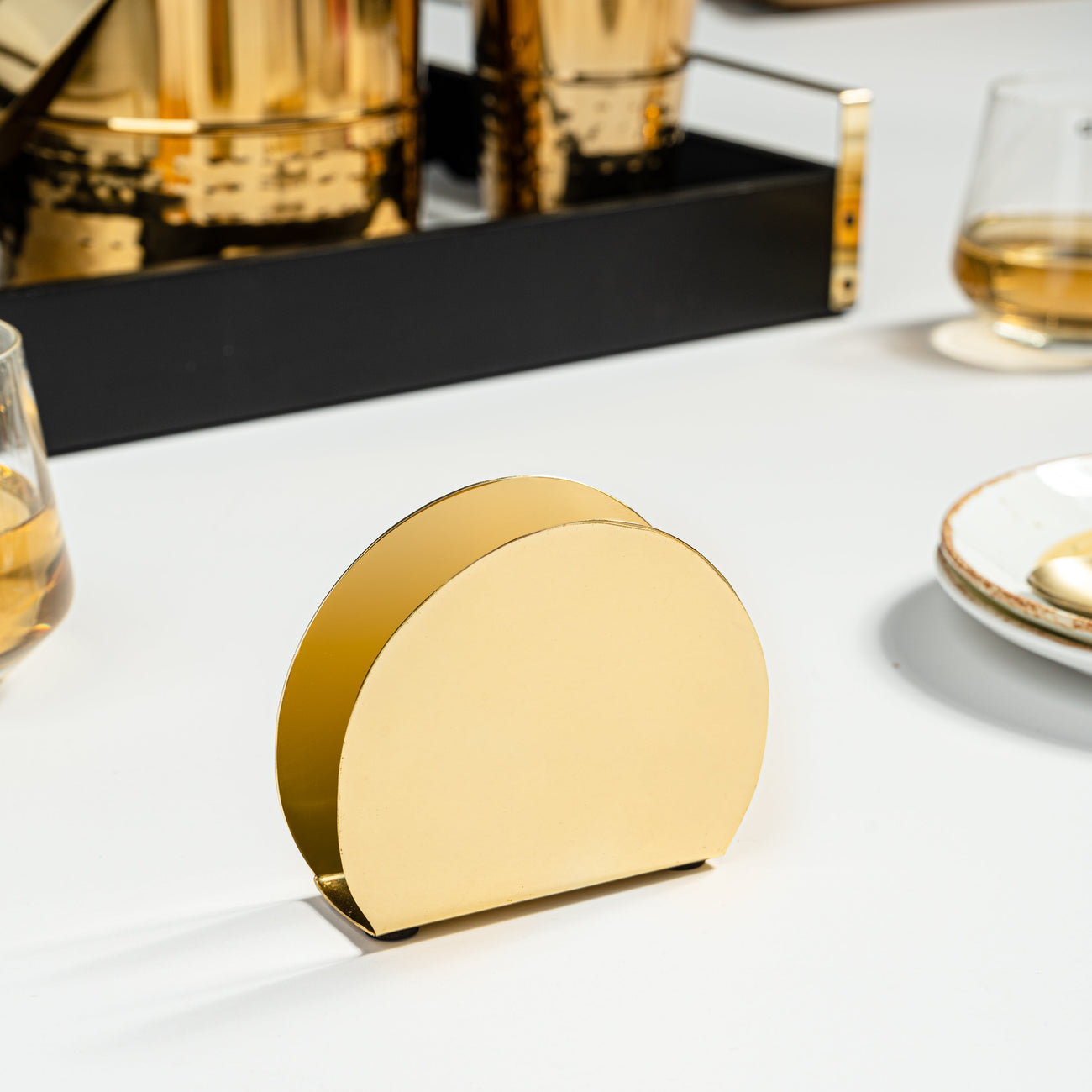 Gleam Rectangle Napkin Holder - Gold