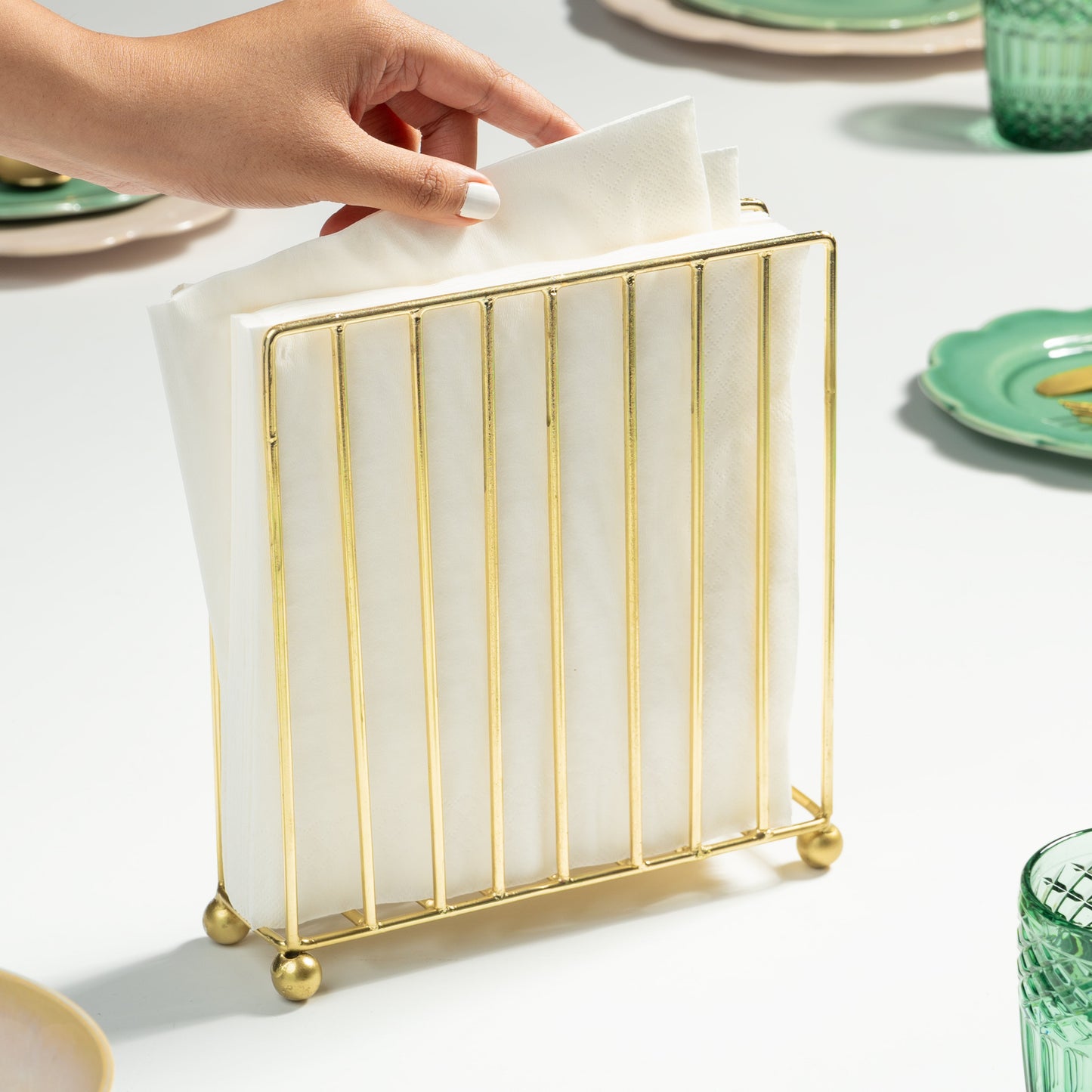 Gleam Rectangle Napkin Holder - Gold
