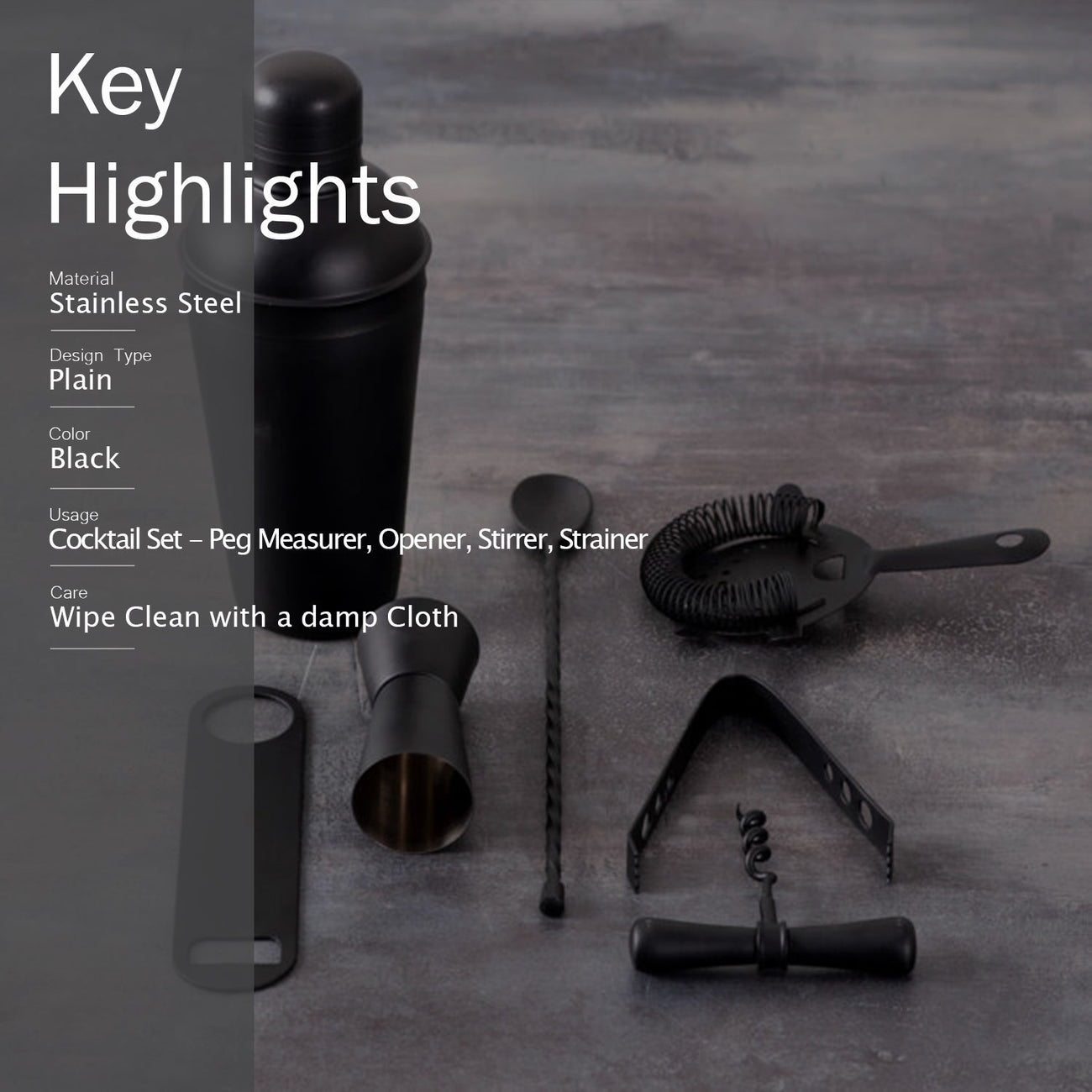 Stainless Steel Barware Bar Tool Set