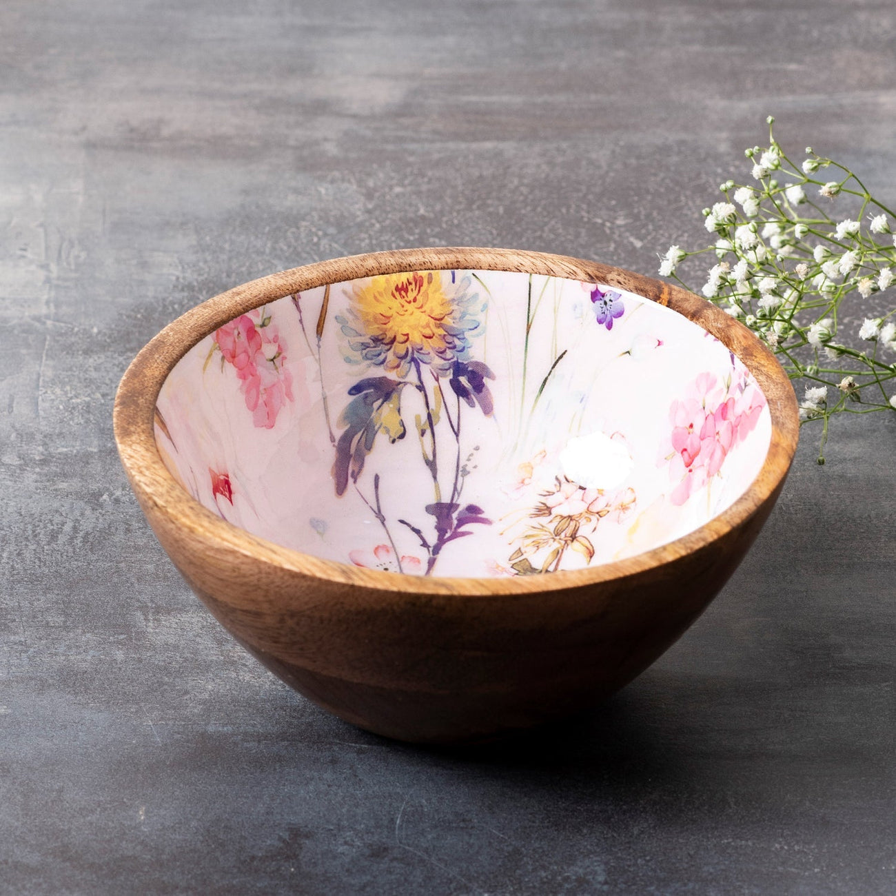 Tropical Wooden Serving Bowl