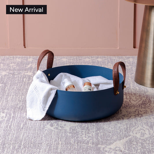 Blue Gleam Medium Metal Baskets