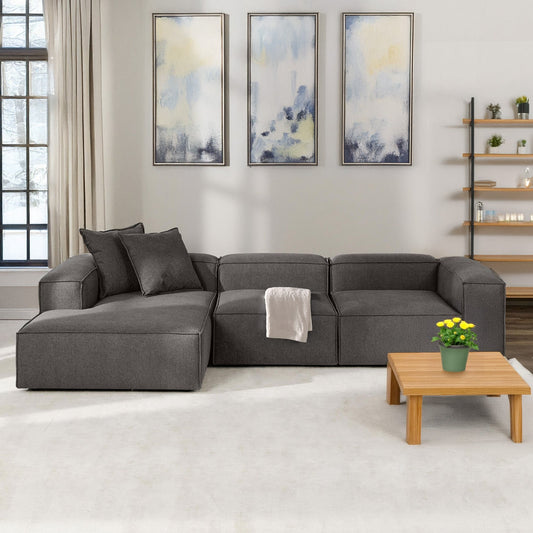 ElegantEdge 3 Seater L Shaped Sofa
