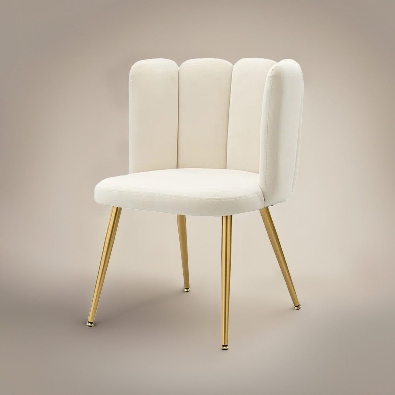 Elegant Velvet Petal Back Chairs