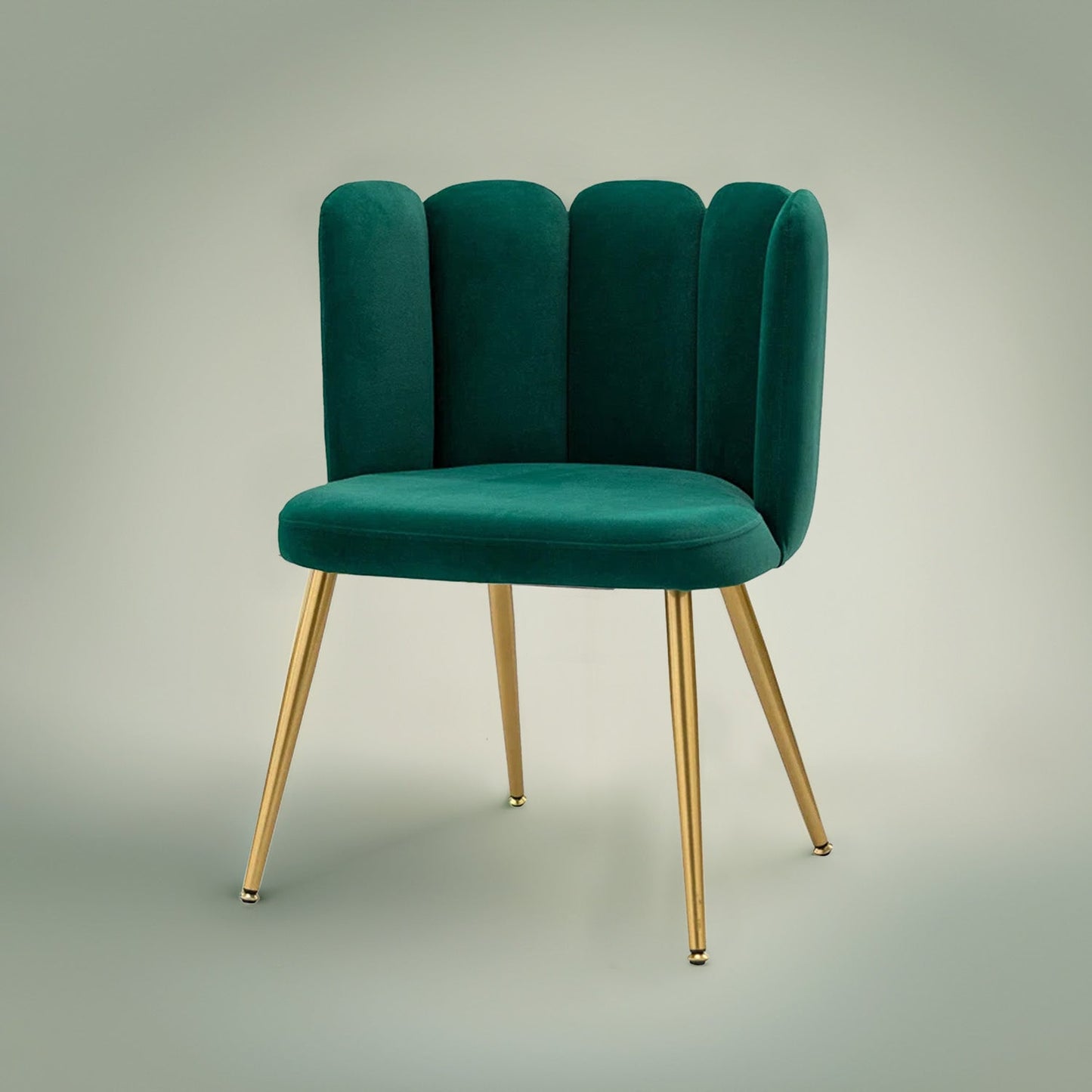 Elegant Velvet Petal Back Chairs