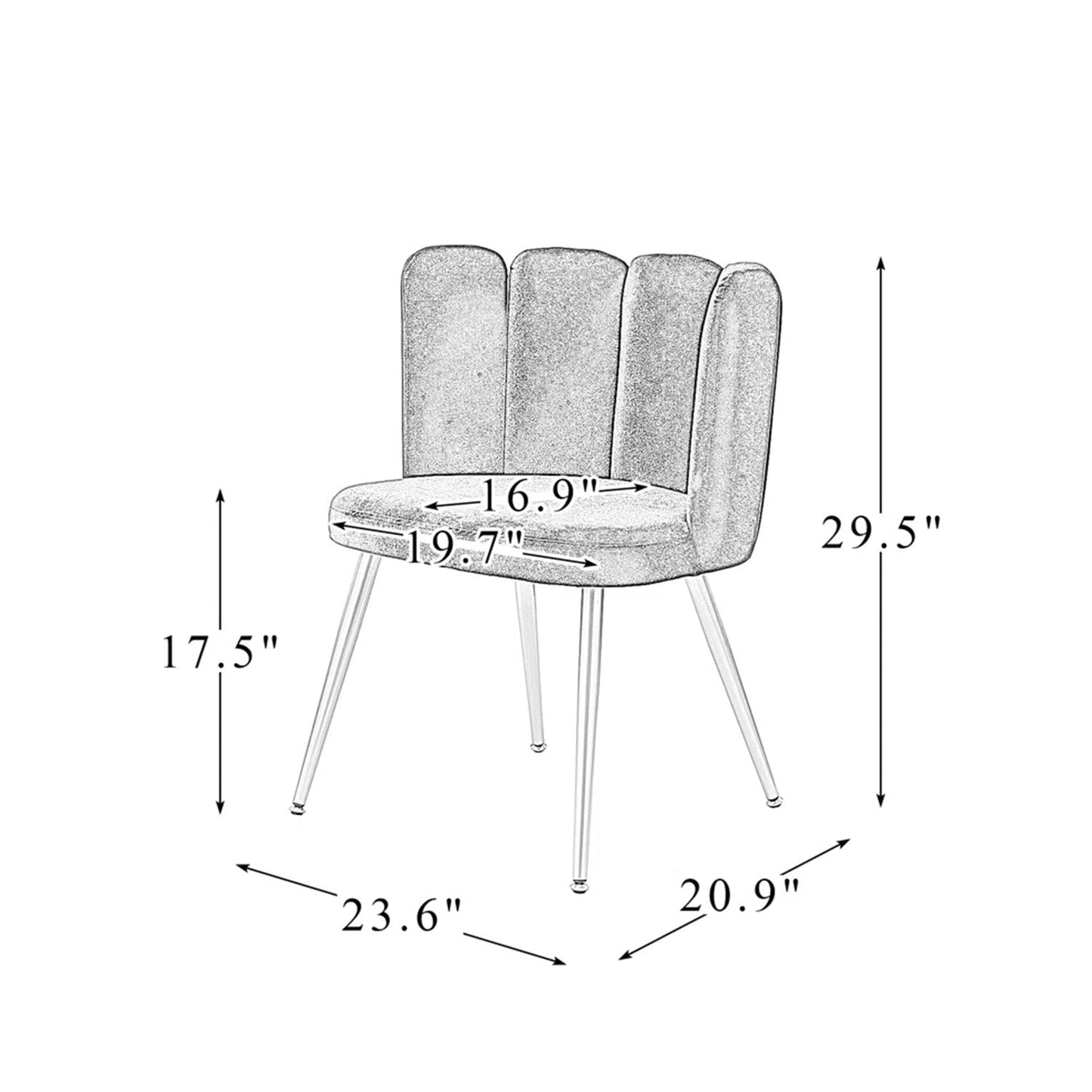 Elegant Velvet Petal Back Chairs