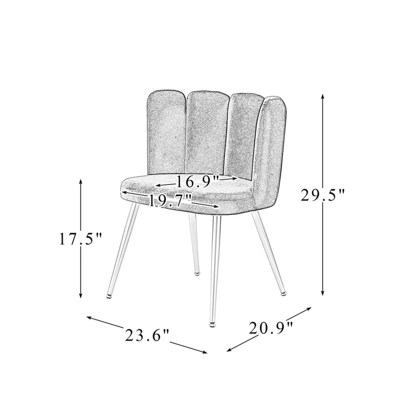 Elegant Velvet Petal Back Chairs