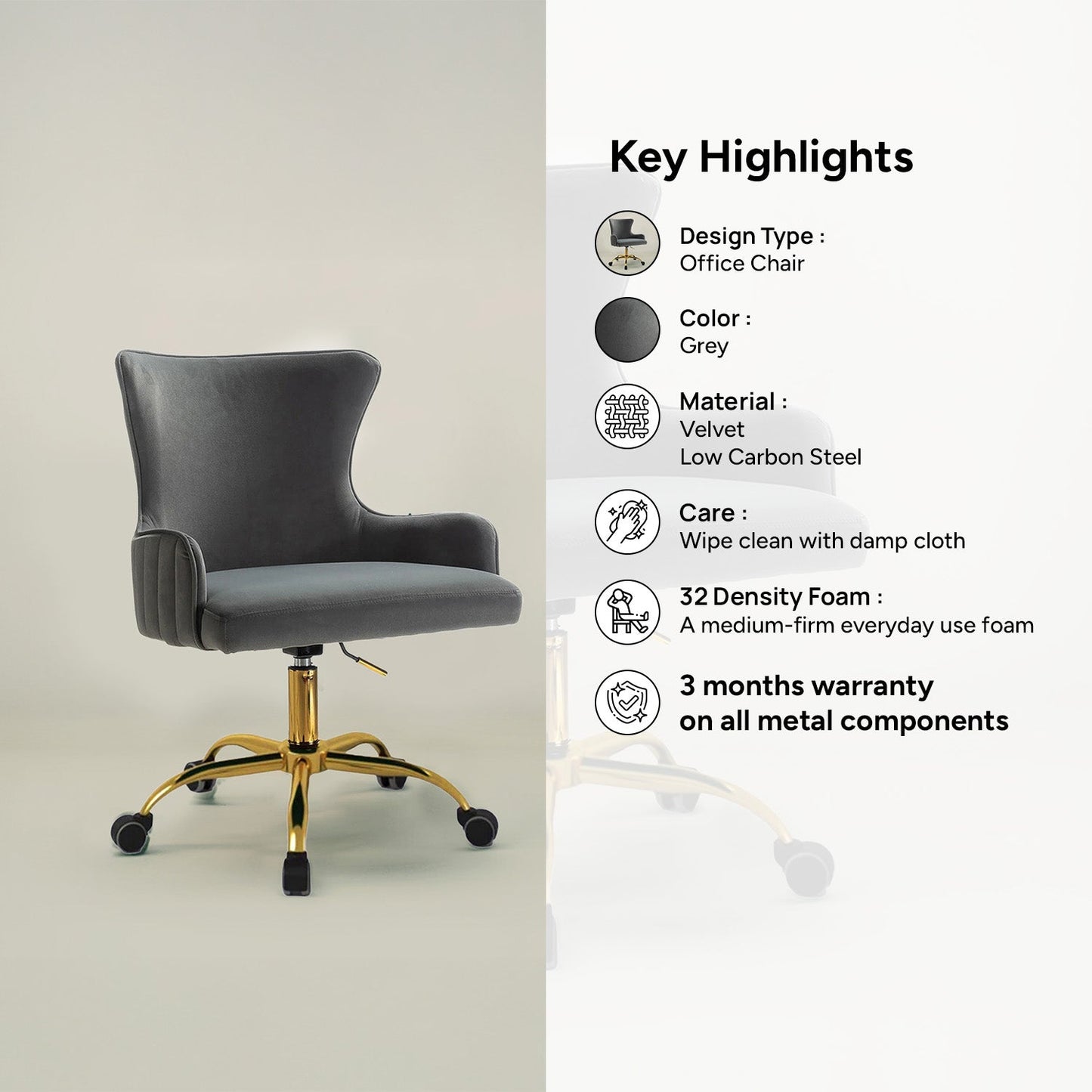 Velvet Sleek Office Chairs