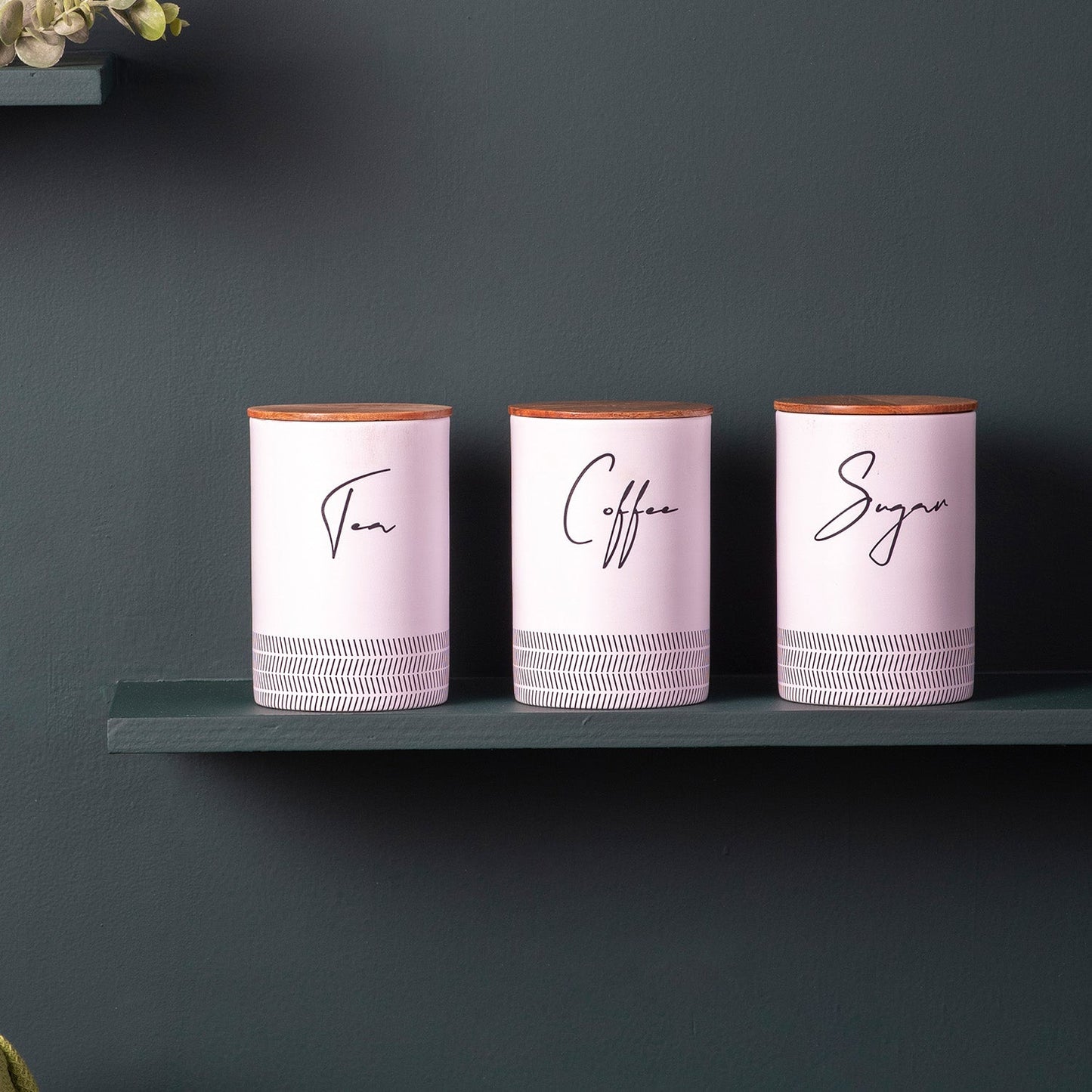 Elegant Canister & Jars Set for 3 for Tea, Coffee, Sugar