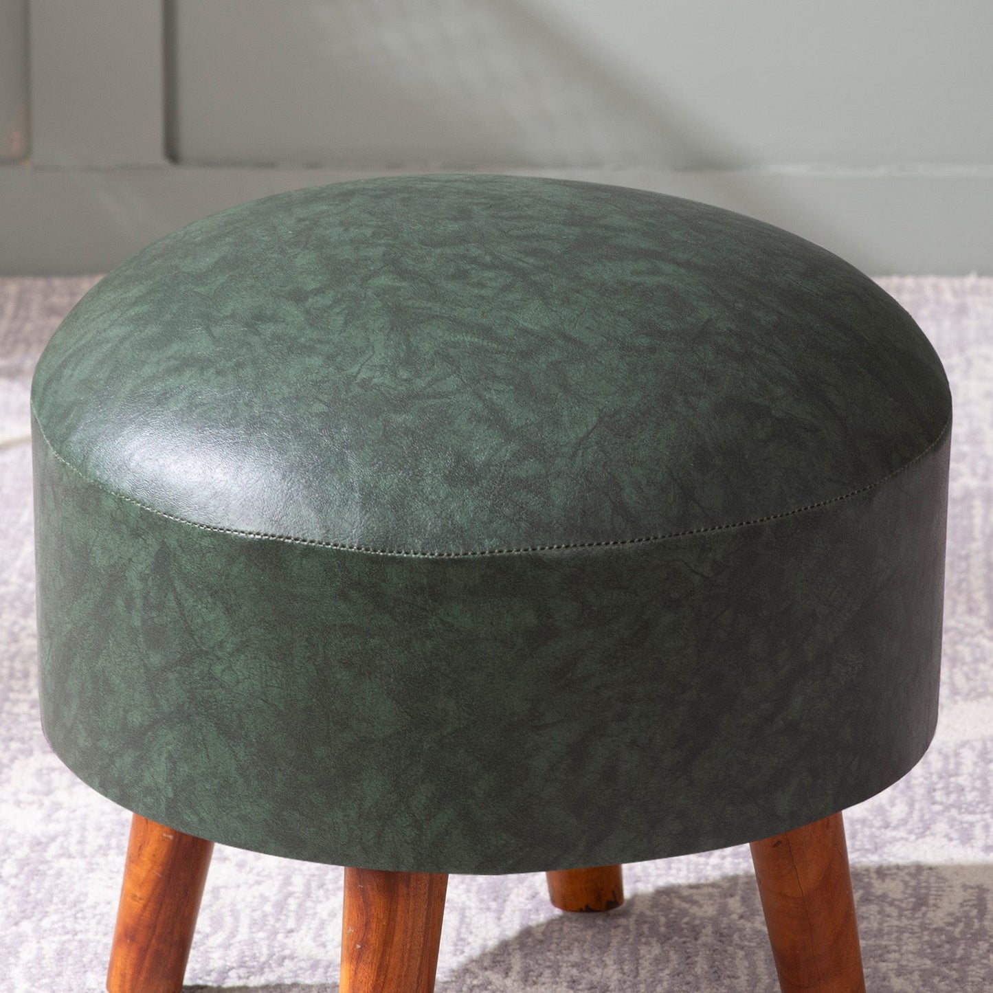 Brick Forest Faux Leather Ottomans