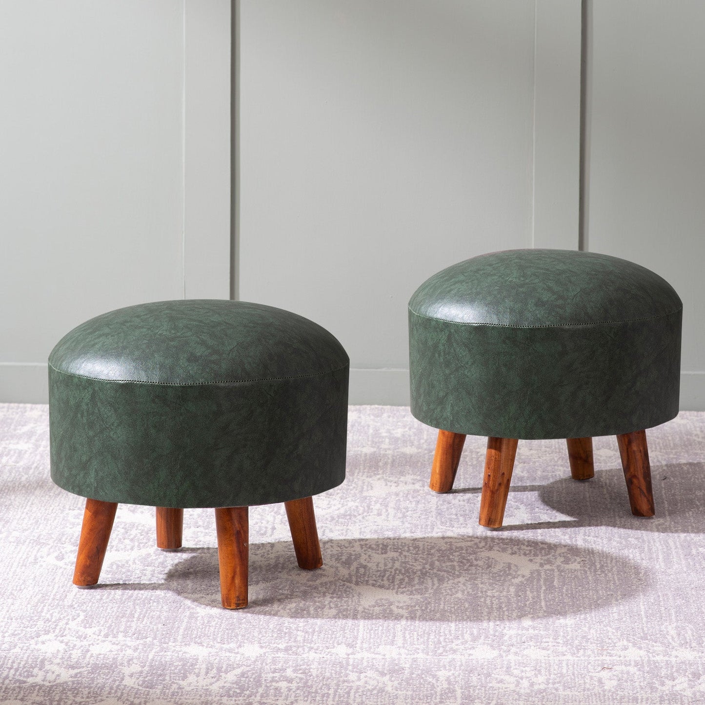 Brick Forest Faux Leather Ottomans