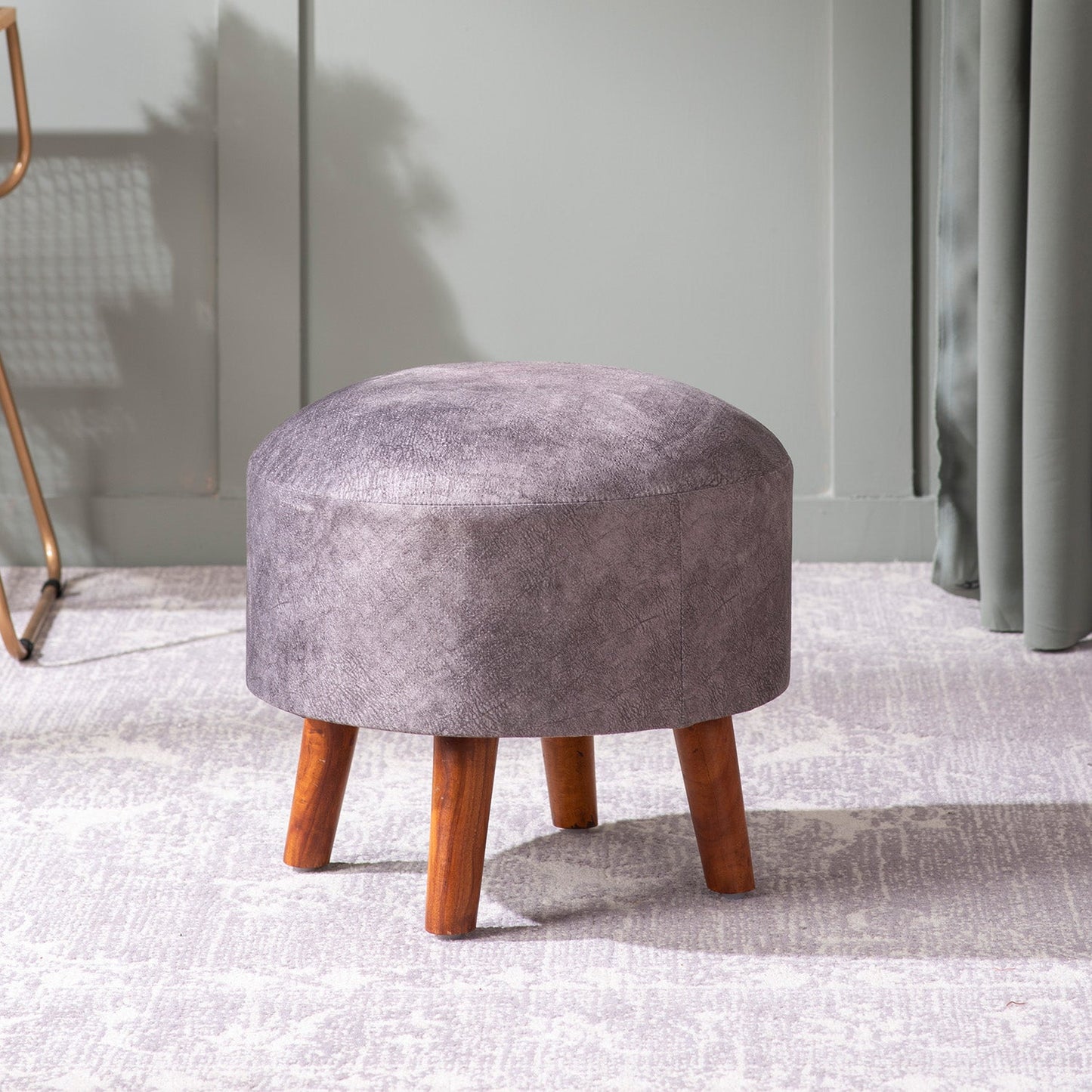 Brick Forest Faux Leather Ottomans