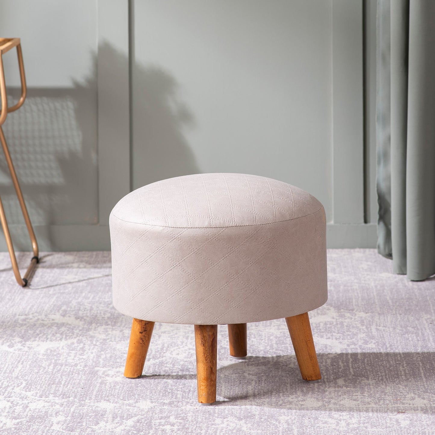 Brick Forest Faux Leather Ottomans