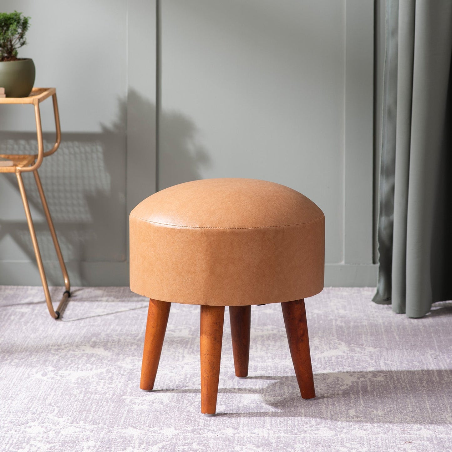 Brick Forest Faux Leather Ottomans
