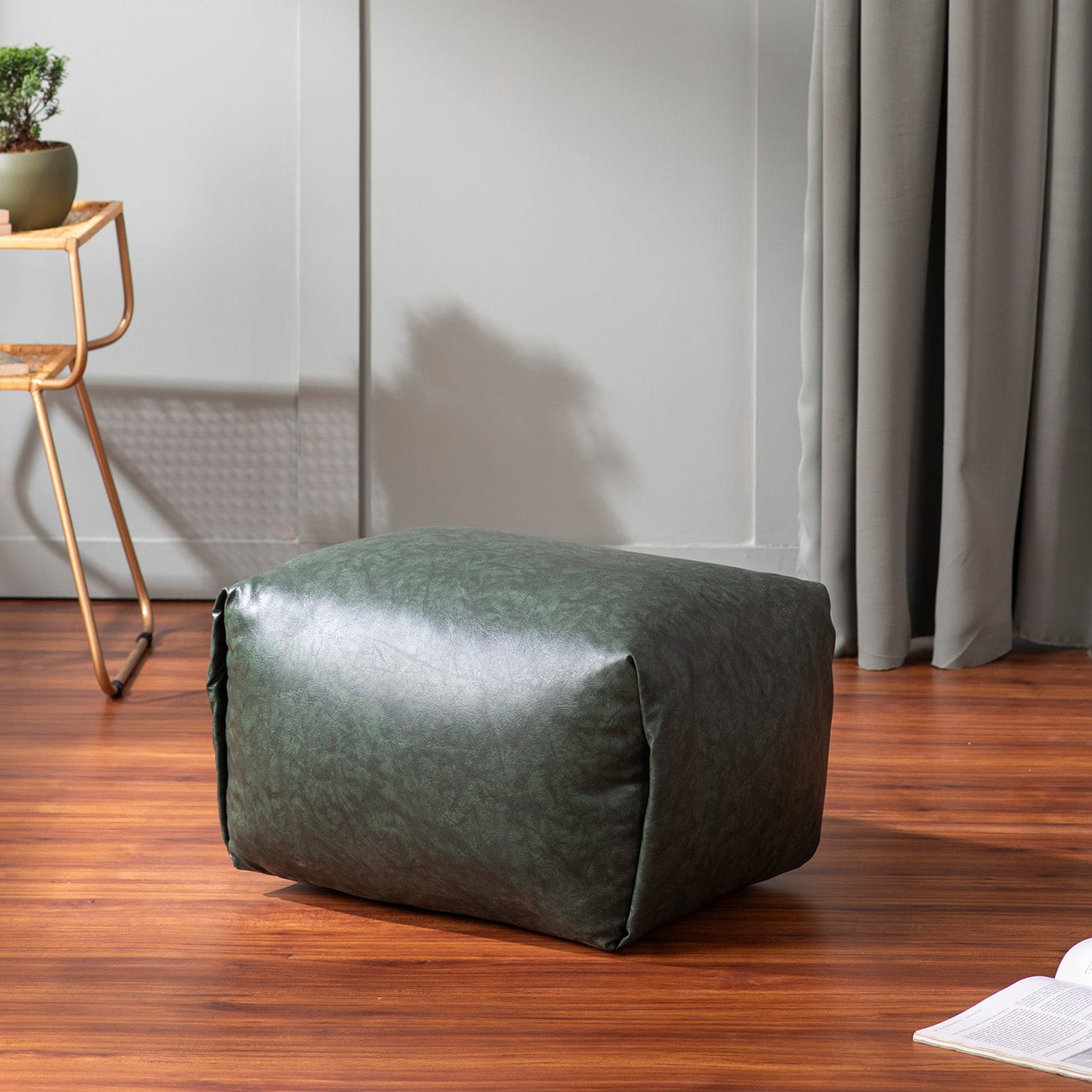 Cube Collection Faux Leather Poufs