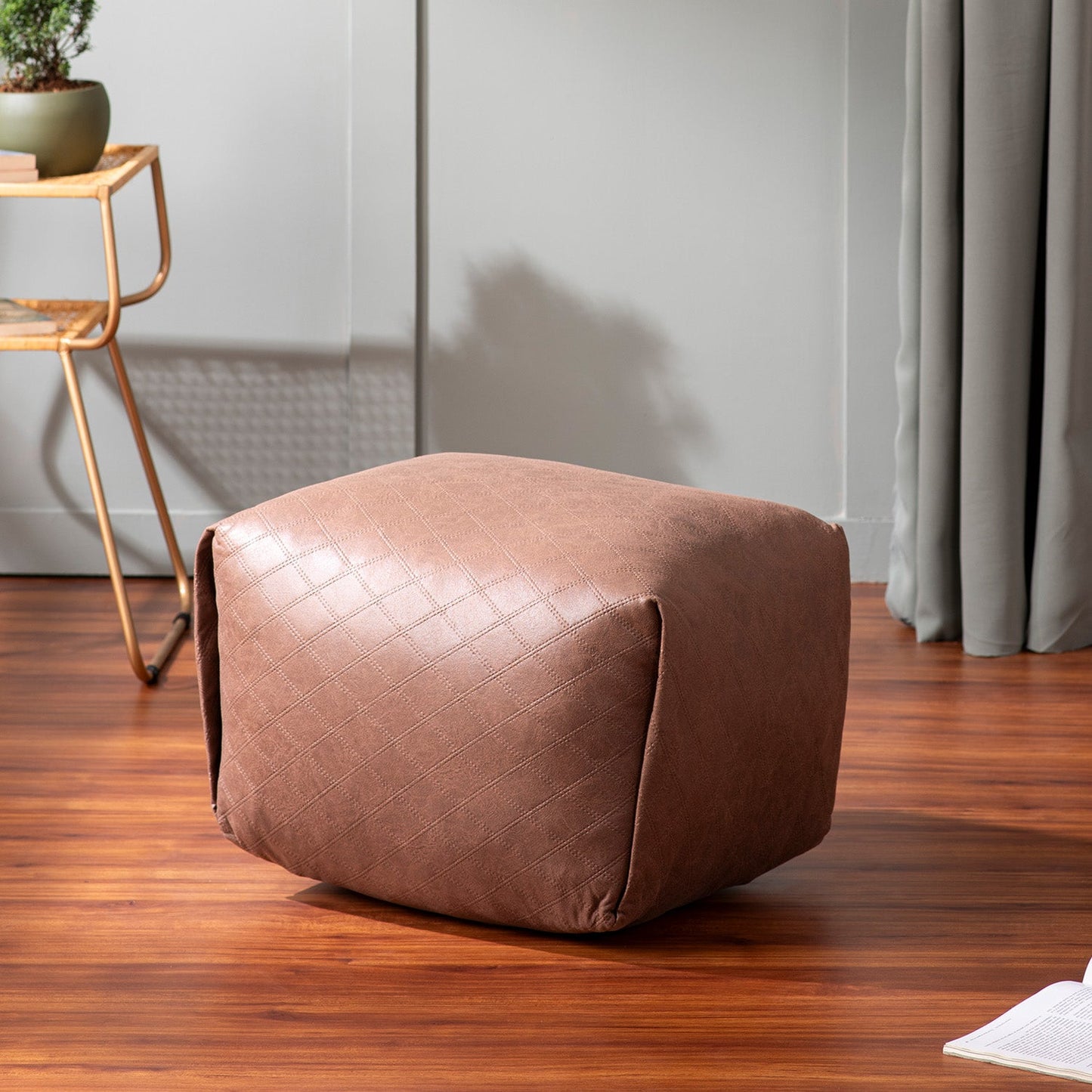Cube Collection Faux Leather Poufs