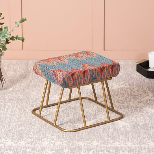 Crest Jacquard Metallic Stools