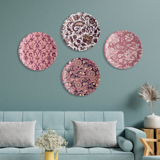 Ikat Print Porcelain Wall Plates Set of 4