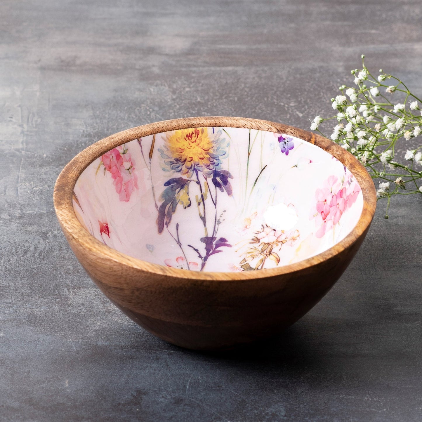 Tropical Wooden Serving Bowl